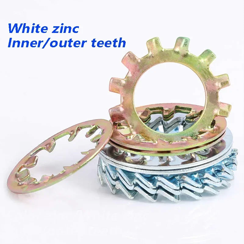 

Internal/External Tooth Serrated Lock Washer Shakeproof Star Gasket M3 M4 M5 M6 M8 M10 M12 Colored zinc Galvanized Steel