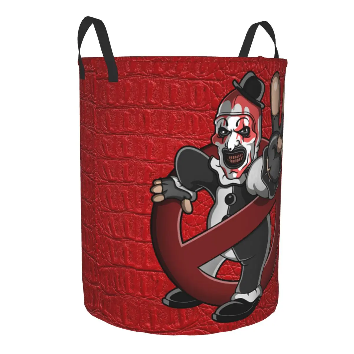 Custom Terrifier Movie Laundry Basket Collapsible Halloween Horror Clown Clothes Hamper for Baby Kids Toys Storage Bin