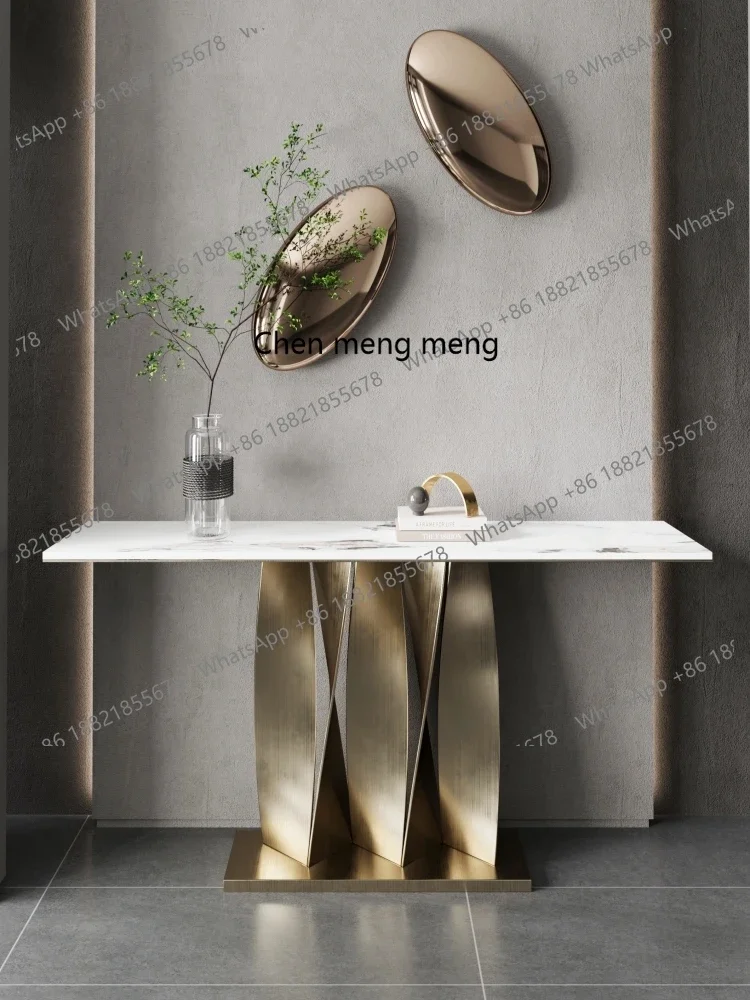 H Italian entrance table, living room decoration marble view platform, simple entry plan, new Chinese style