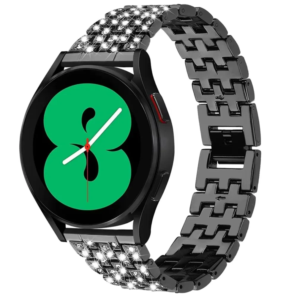 Diamond 5 Row Stainless Steel Band 20mm 22mm for Samsung Galaxy Watch 6 5 4 Classic Pro Active 2 Huawei GT 4 3 2 Amazfit GTR GTS