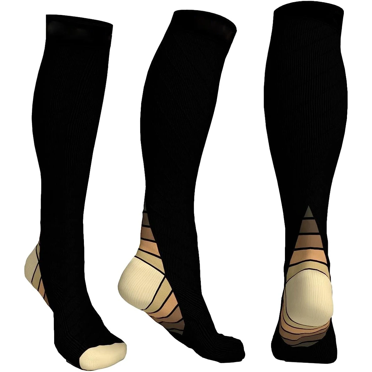 

1 Pair Compression Socks 20-30 mmHg - Men & Women - Running, Nurses, Shin Splints, Flight, Travel