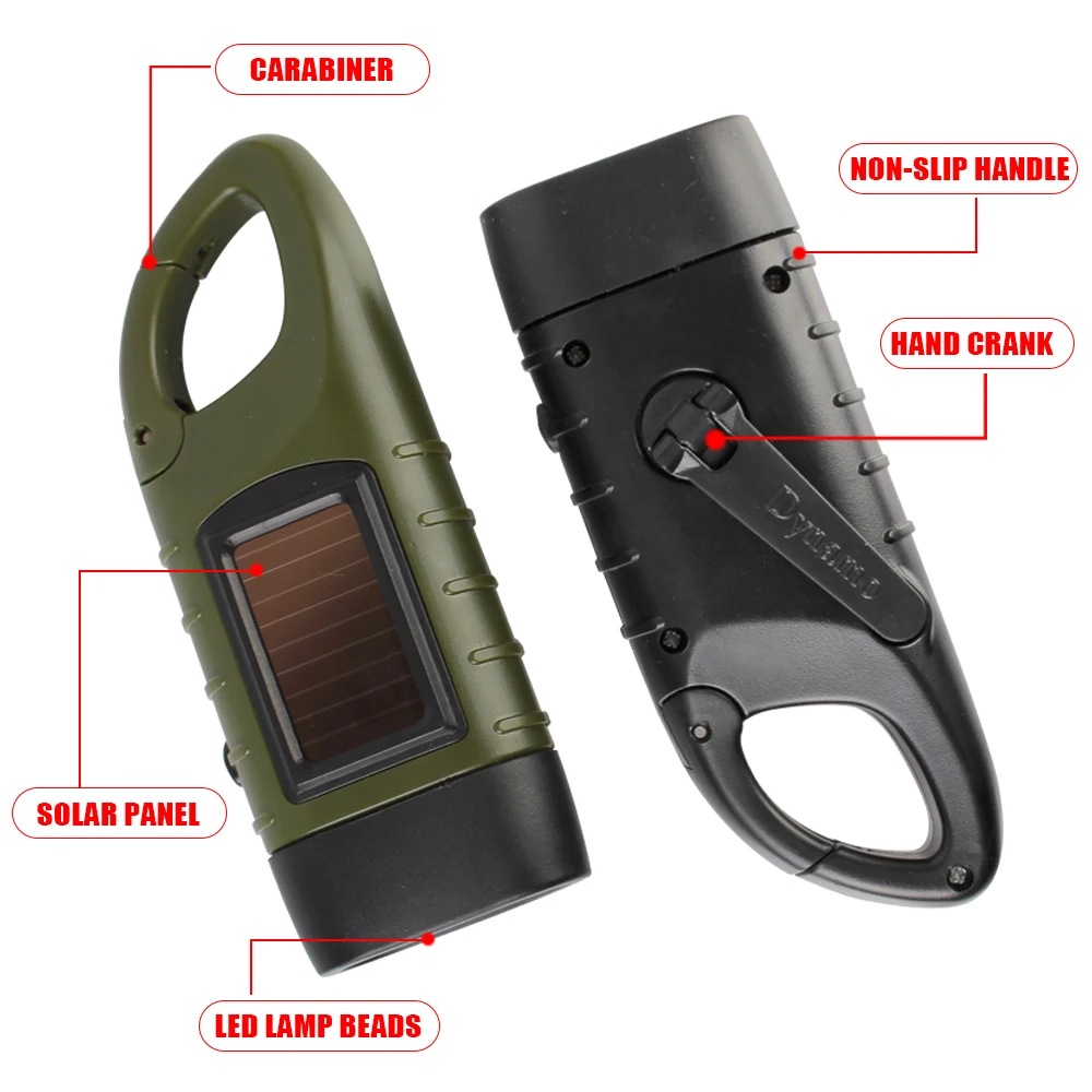 Lampe de poche LED pour tente, Dynamo à manivelle, torche Portable professionnelle, lanterne pour Camping en plein air, alpinisme, énergie solaire