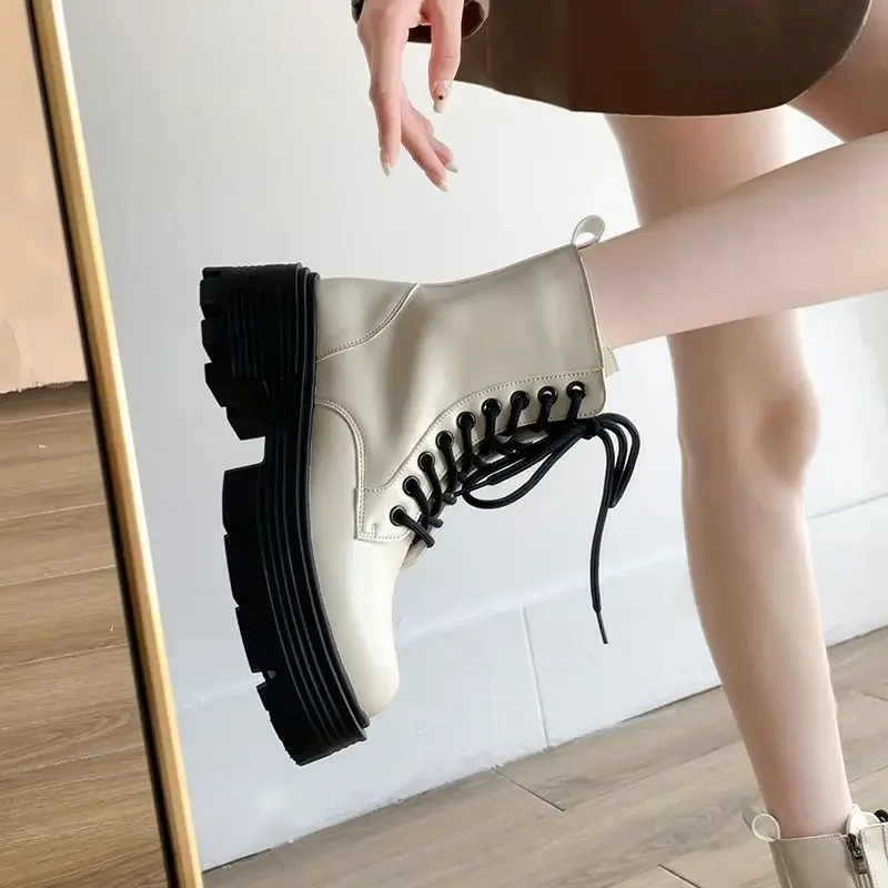 

Женские ботильоны, армейские байкерские ботильоны на шнуровке, готическая мода 2025 года, популярная новая рок-акция, распродажа из искусственной кожи, женские короткие туфли