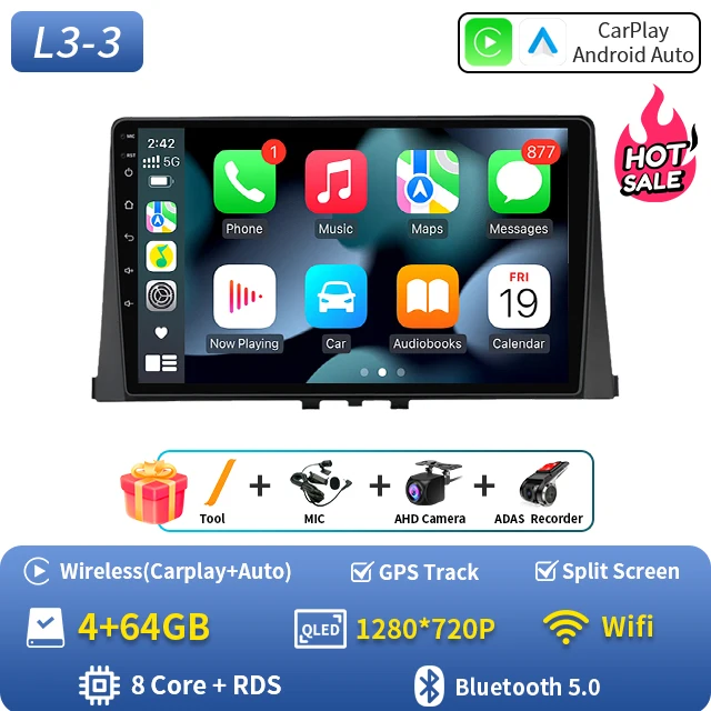 Android 16 Carplay Car Radio Stereo Multimedia Video Player For Citroen Berlingo 2019 Peugeot Partner Rifter 2020 For Opel Combo image 3