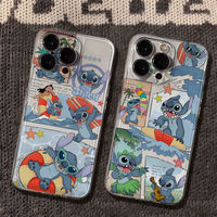 Disney Stitch Surfing Lovely Couple Phone Case For iPhone 16 15 14 13 12 11 Pro Max X XS Max XR 7 8 Plus Shockproof Cover