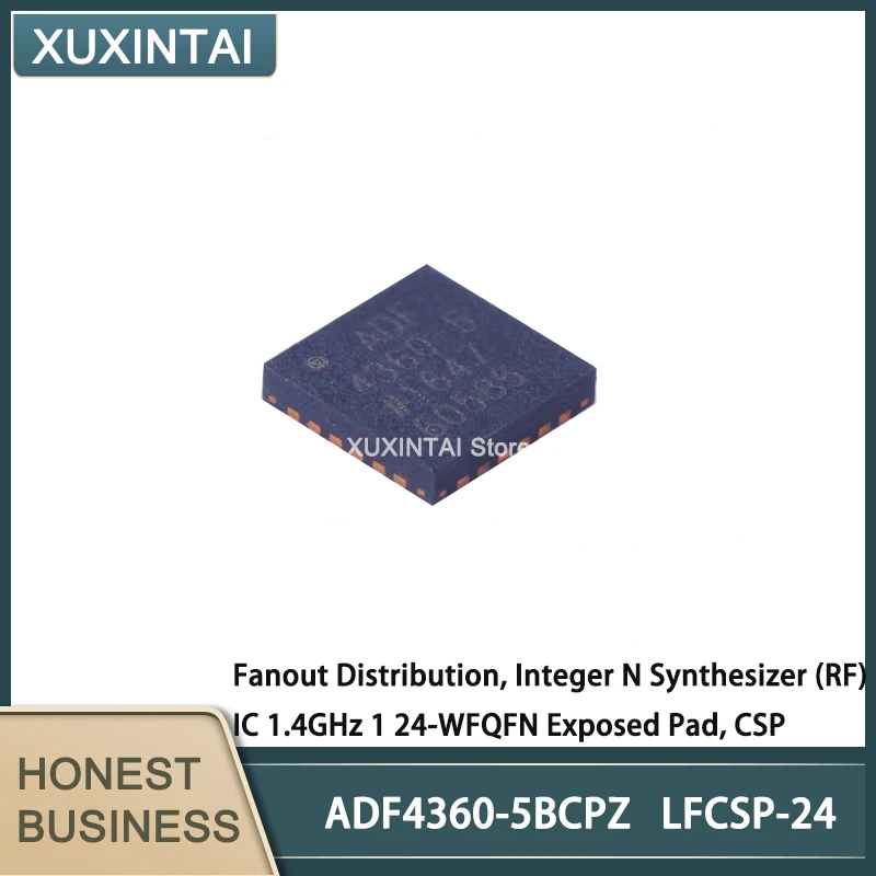 5Pcs/Lot  New Original  ADF4360-5BCPZ ADF4360-5   Integer N Synthesizer (RF) IC 1.4GHz 1 24-WFQFN Exposed Pad, CSP