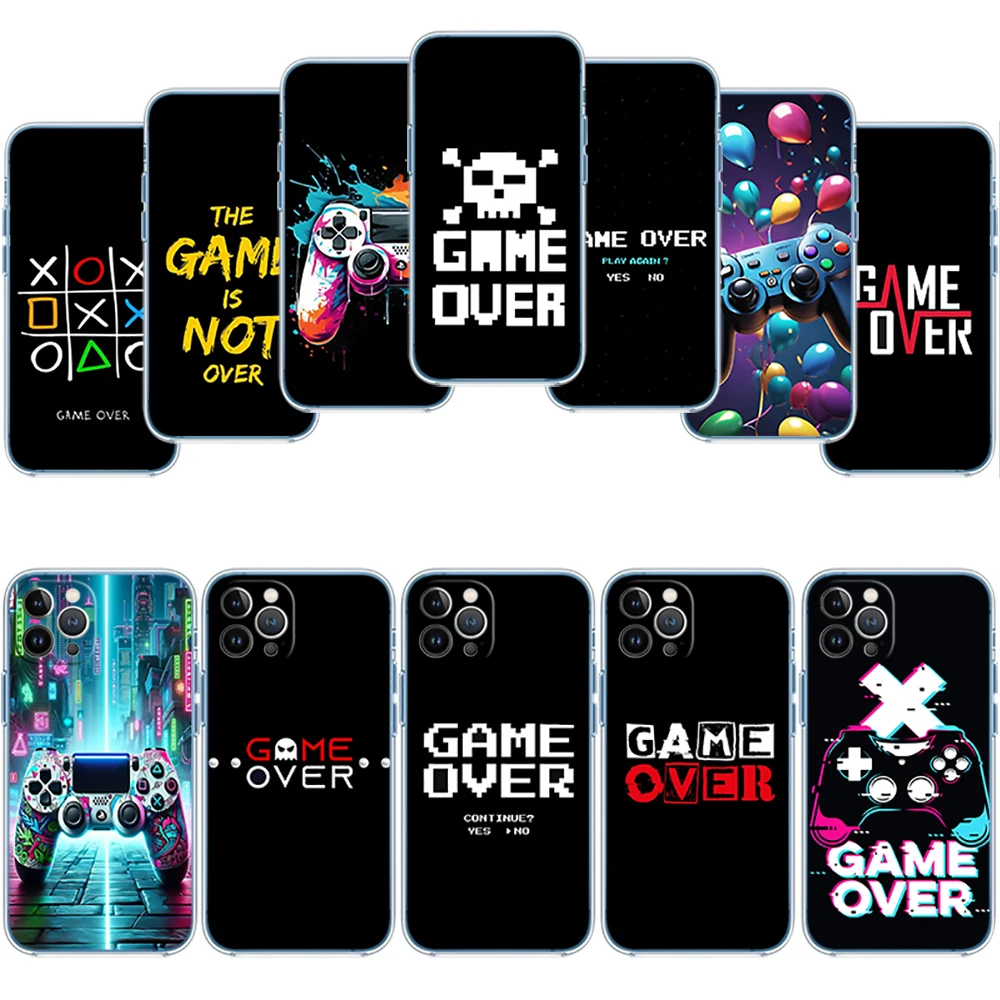 Game Over Transparent Phone Case for Samsung Galaxy A04 A04S A14 A23 A34 A54 M23 M33 M52 M53