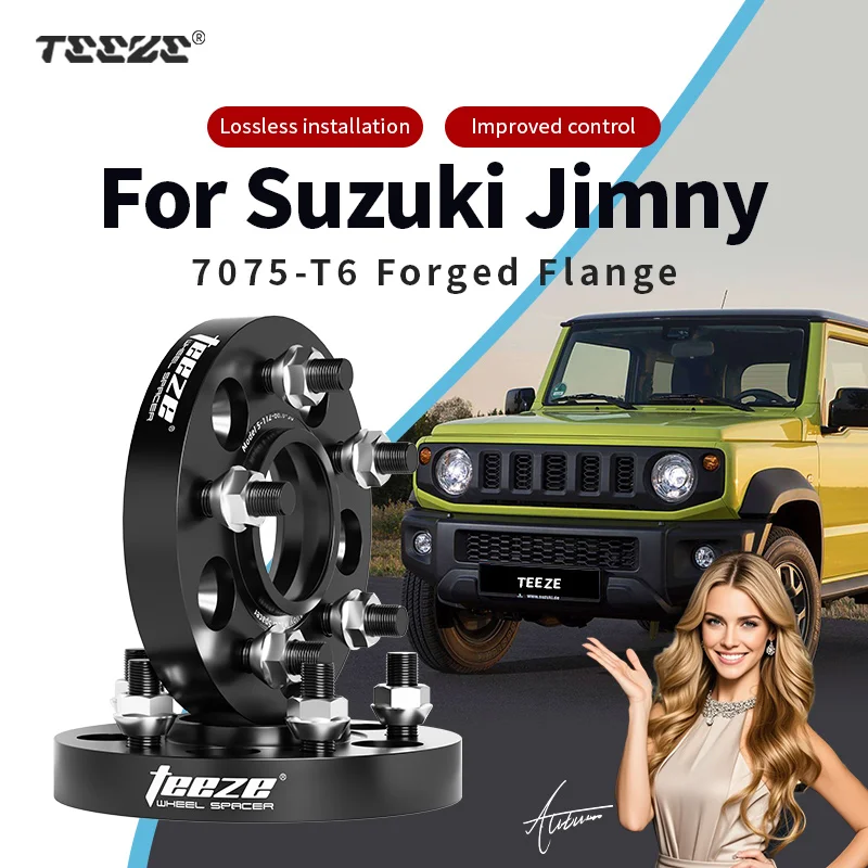 Teeze 2pcs 5x139.7 CB 108mm Hub Centric Black Forged wheel spacer Adapter T6-7075 Hubcentric For Suzuki Jimny 25/30/35/40/50mm