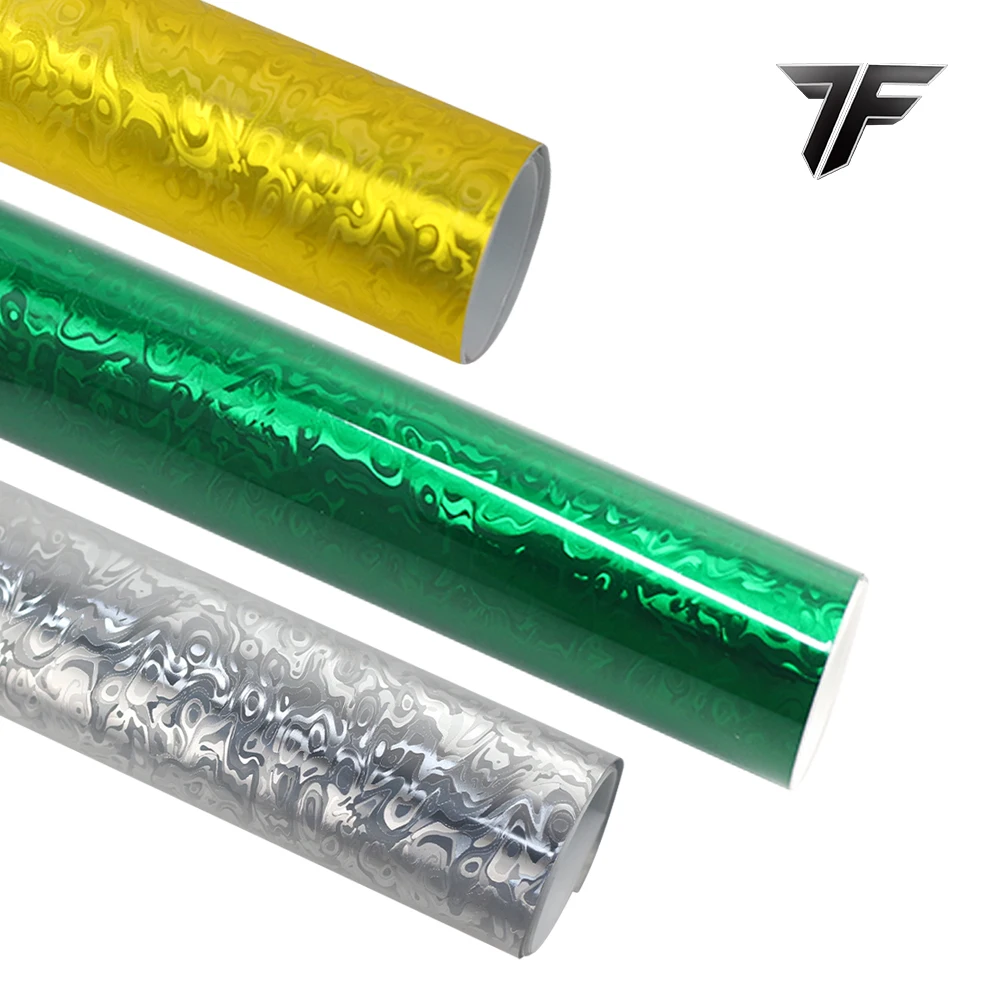 Hochwertige rotierende Geister-Silberblumen-Carbonfolie, PET-Farb-Vinylfolie für den Innen- und Karosserie-Design im Auto