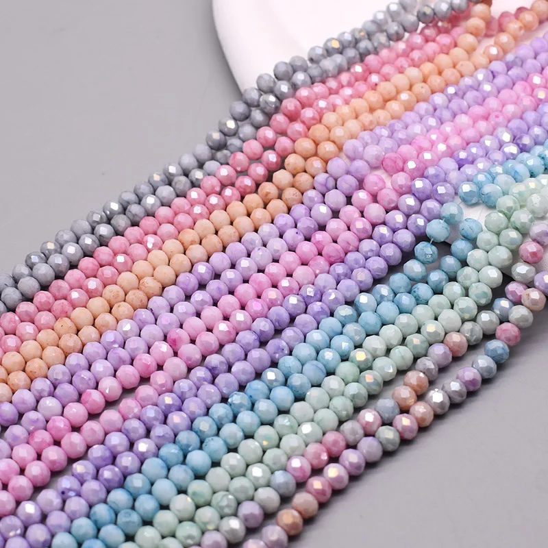 6mm 92pcs/lot Rondelle Crystal Glass Beads Color Faceted Loose Spacer Glass Beads for Jewelry Making DIY Necklace