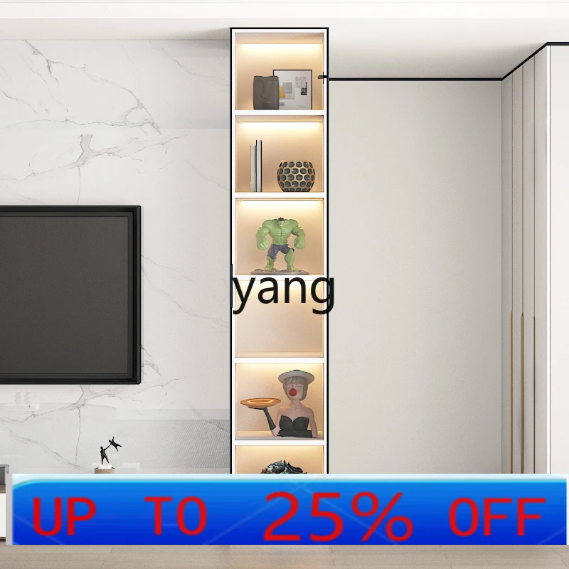 CX  glass door figure storage narrow cabinet storage display solid wood TV background wall bookcase