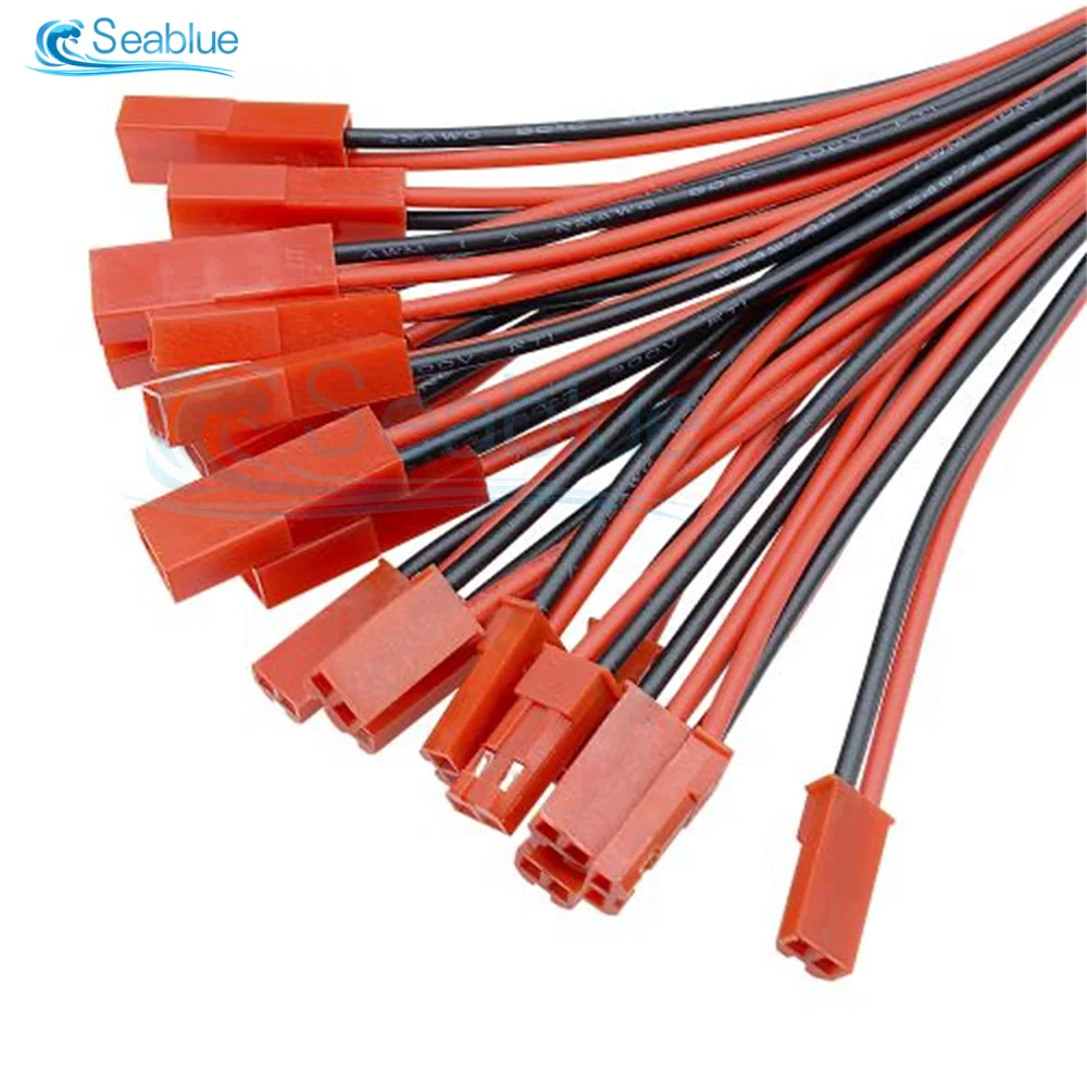 10 Stks/set 22awg Jst Plug Connector 2-Pins Mannelijke En Vrouwelijke Stekker Connector Voor Led Licht Strip Rc Speelgoed Batterij Adapter 10Cm