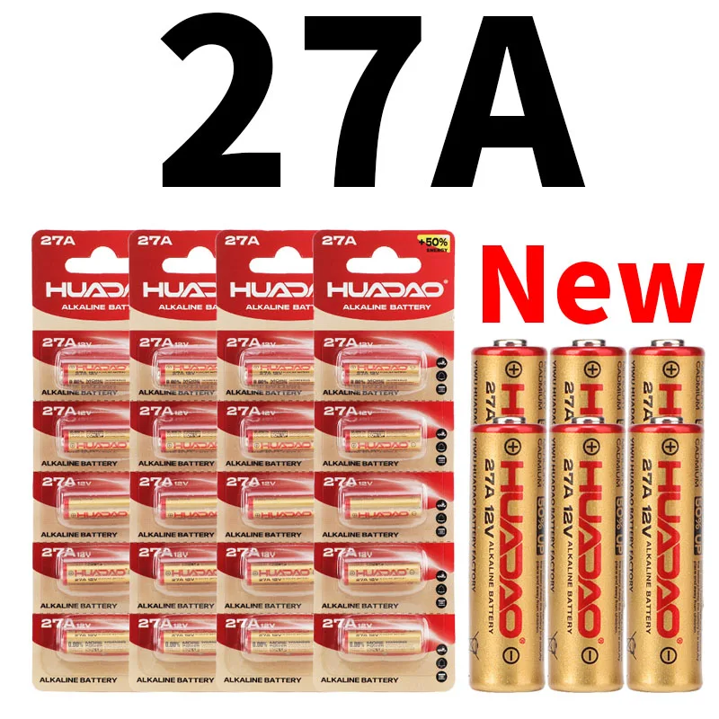 بطارية قلوية 12 فولت A27 - تدوم طويلاً للغاية لجرس الباب، ومفتاح السيارة، وجهاز التحكم عن بعد (A27/G27A/MN27/MS27/GP27A/L828) #1