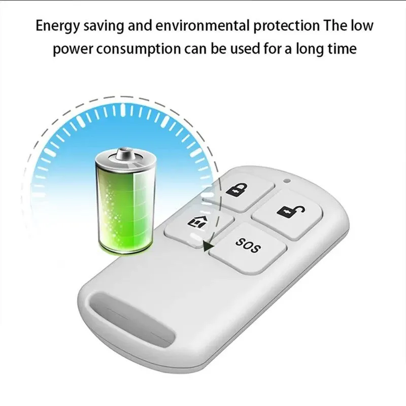 スマートホームワイヤレスアラームリモコンは、pg03-pg-ドアウィンドウセンサーホームセキュリティシステムコントローラーと連携します。