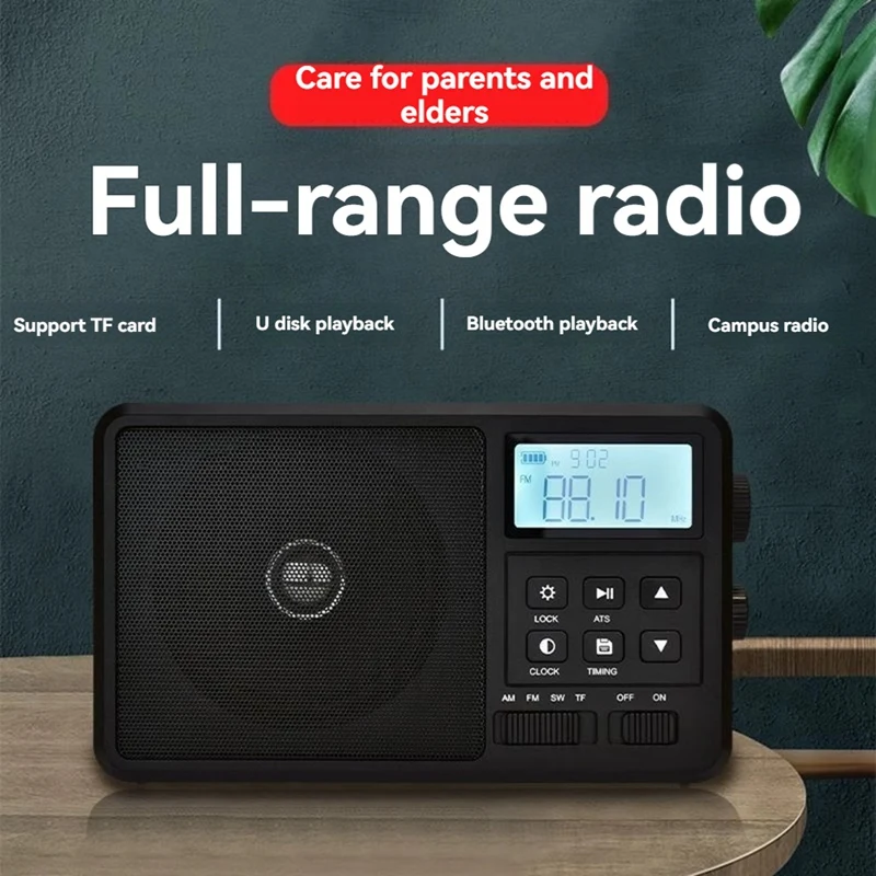 Portable Internet Radio Best Reception FM Wireless Bluetooth Radios Speaker LCD Screen Support Alarm Clock Sleep Timer UK Plug