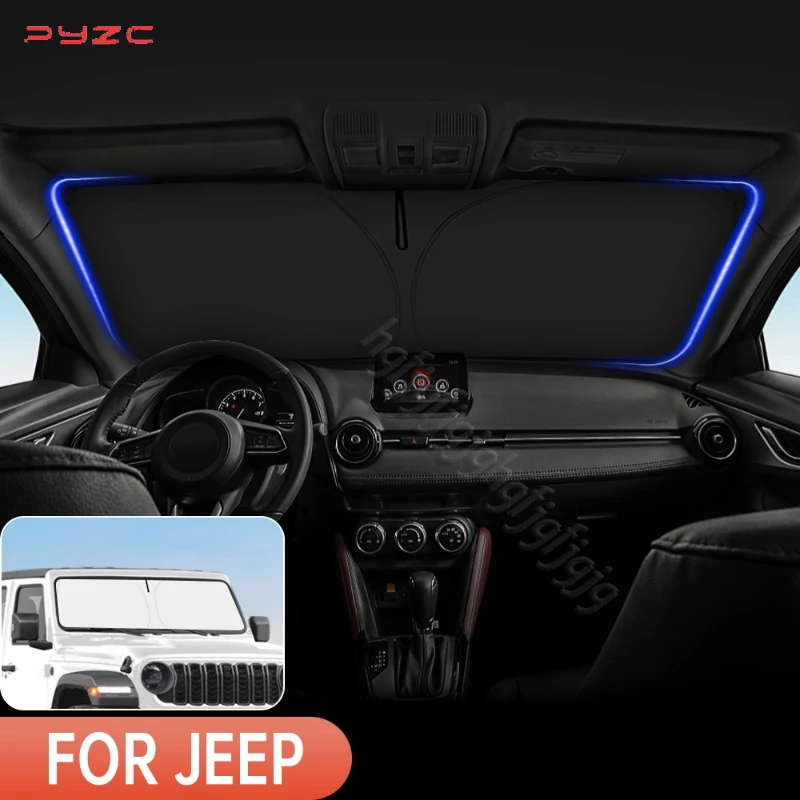 

Для Jeep Wrangler JL JLU 2018-2025 лобовое стекло автомобиля солнцезащитный козырек переднего окна солнцезащитный козырек авто интерьер защита от ультрафиолета