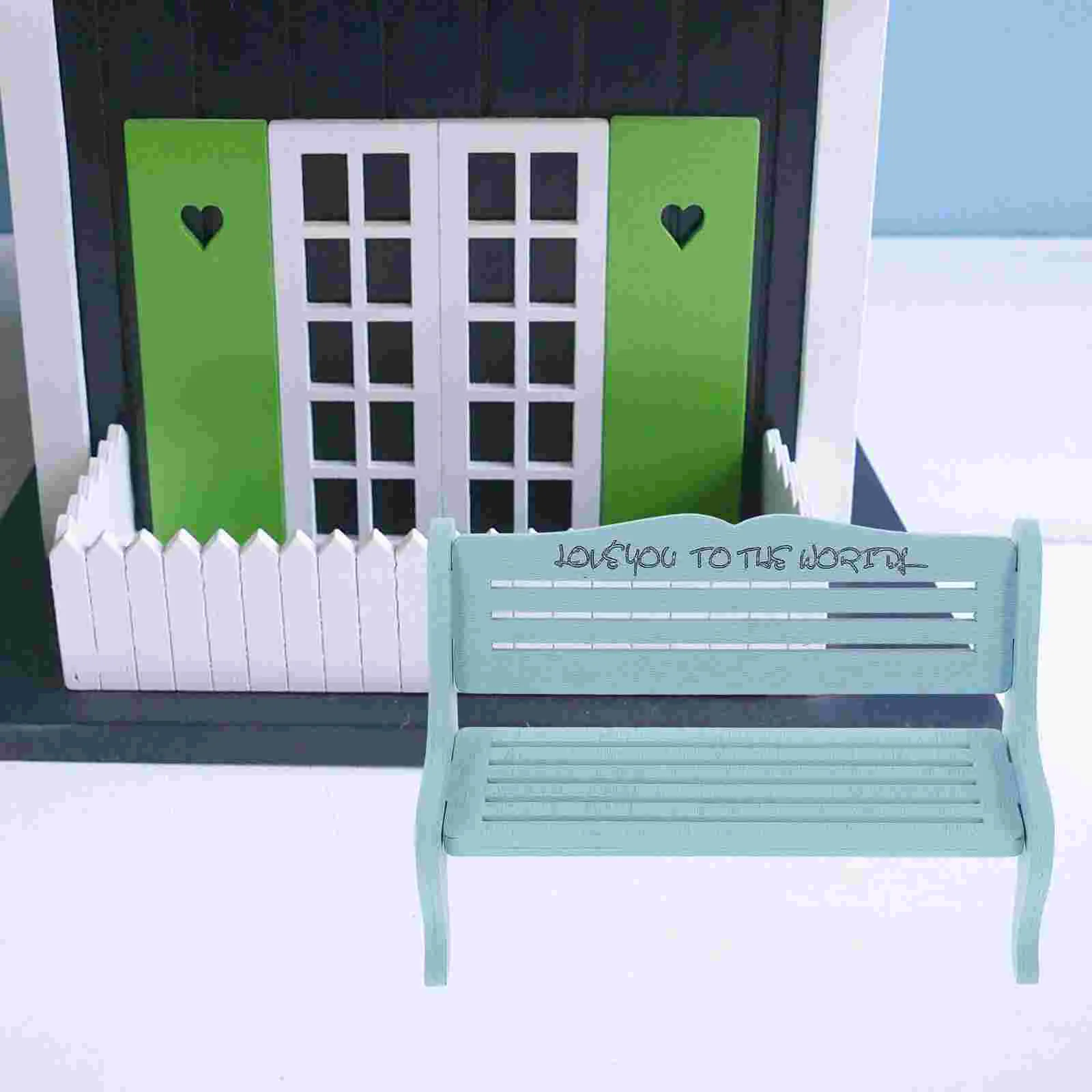 Mini Chair Decoration Miniature Wooden Bench Model Furniture Decorate House Tiny