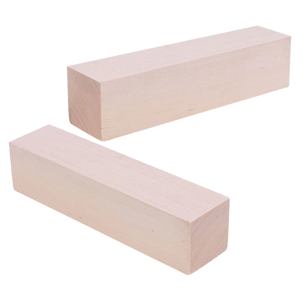 

2pcs Basswood Block Large Whittling Blanks Diy Wood Carving Rectangular Unfinished Soft Wood Beginner Craft Supply