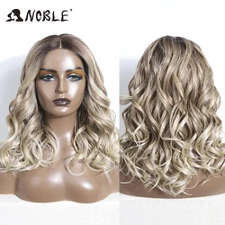 Perruque Lace Front Wig synthétique sans colle-Noble, perruque blonde ondulée de 20 pouces pour femmes, perruque Lace Front Wig bouclée Cosplay