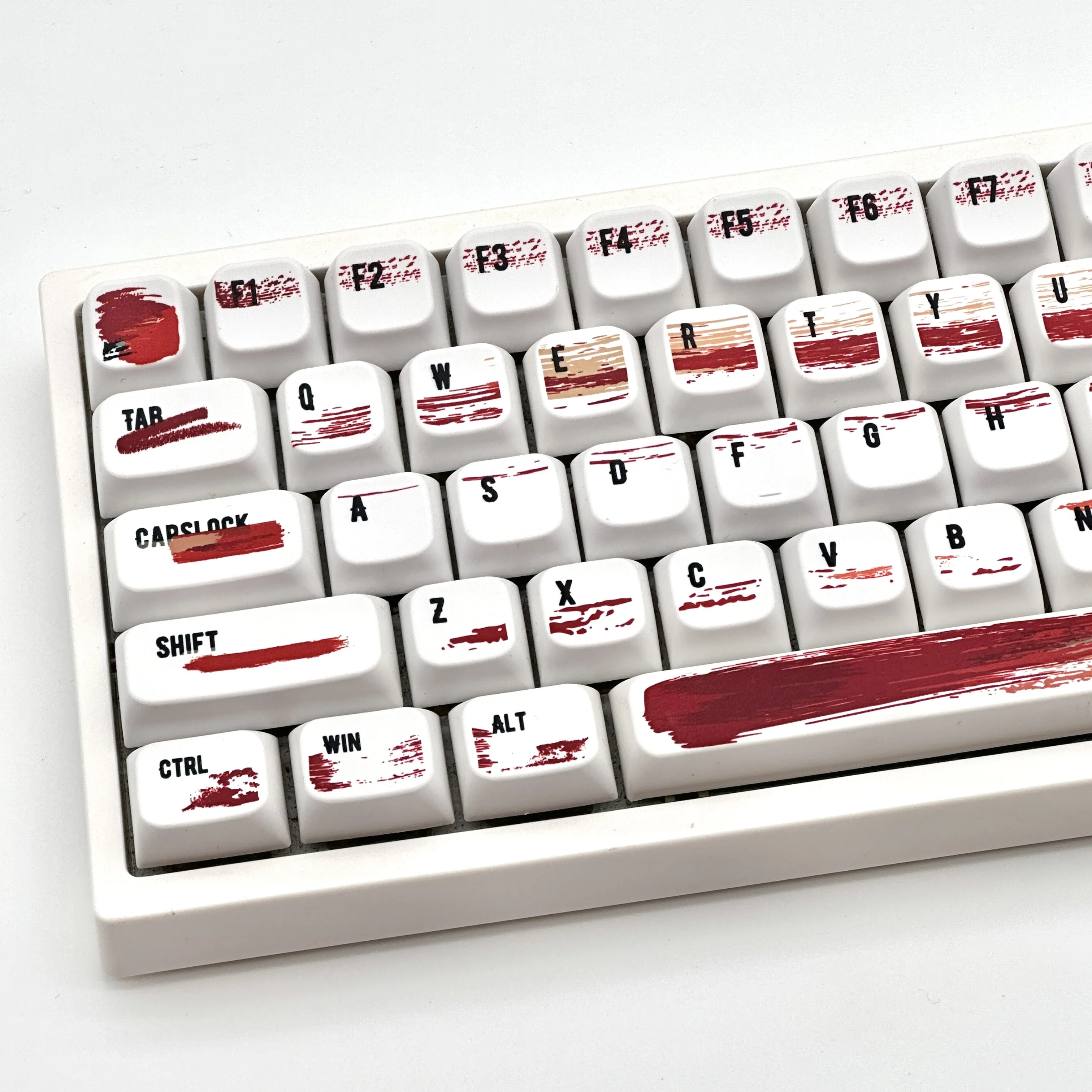 

130pcs PBT Keycaps MDA Profile Dye Sublimation Caps Cross Switch Mechanical Keyboards No Backlit White Red Keycaps