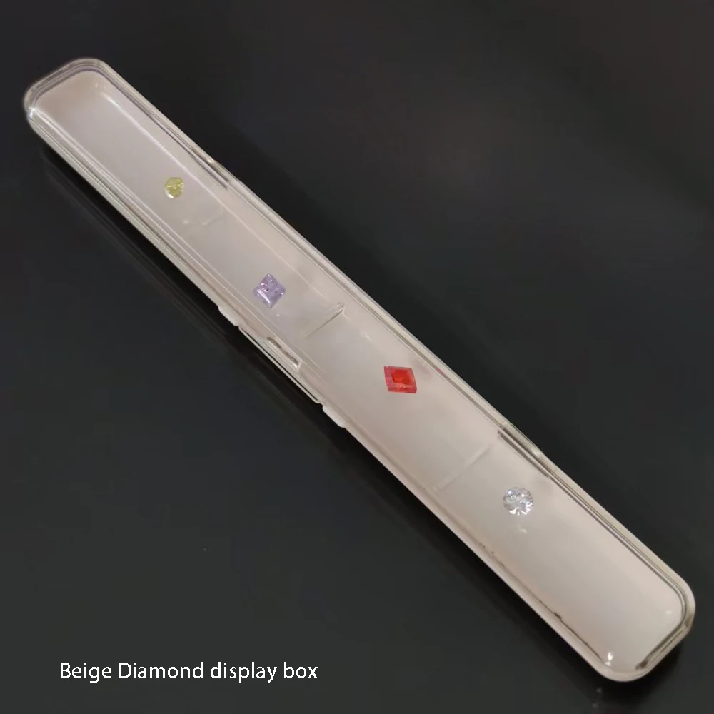 

Long Diamond Jewelry Display Box GemsStone Storage Organizer Sticky Stone Zircon Showcase DIY Chain Necklace Gems Packaging Box