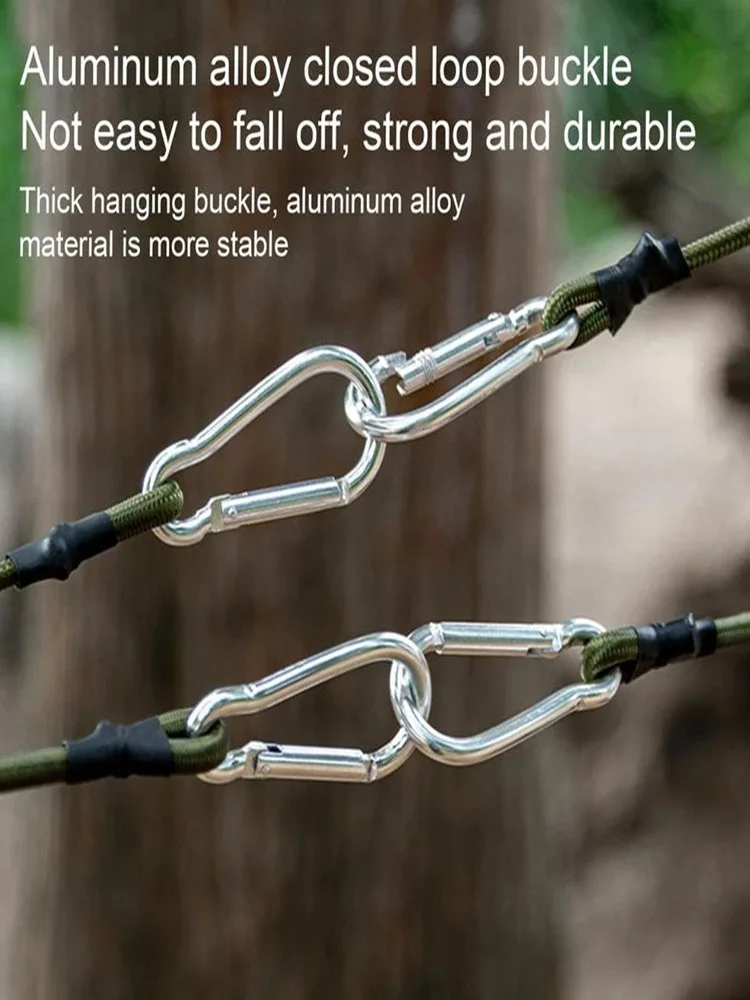 AliExpress NONE 2Pcs Outdoor Heavy Duty Bungee Cord Elastic Tie Strap String Carabiner Hooks Cycling Luggage Packing Ropes Camping Accessories