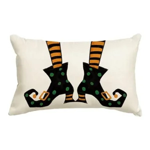 30x50cmハロウィーンクッションカバー、リネンバットゴーストスカルカボチャ長方形の枕カバー、ホームソファ椅子のクッションケース 8つのベストセールスハロウィーン枕カバー-5