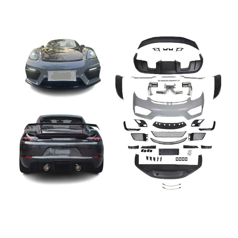 

Car Accessories Facelift Upgr GT4 Style Front Rear Bumper Grille Body Kit 718 Cayman Boxster