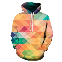 Rainbow Colors 3D Printed Hoodie Men Street Art Design Pattern Pullover Sweatshirt Oversize Autumn Fashion New Hooded Hoodies