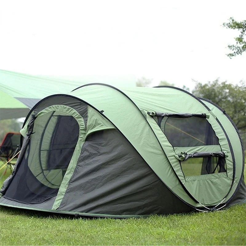 

Outdoor 3-4 People Fully Automatic Quick Open Tent Folding Large Space Beach Tent Tente De Camping Pop Up Tent