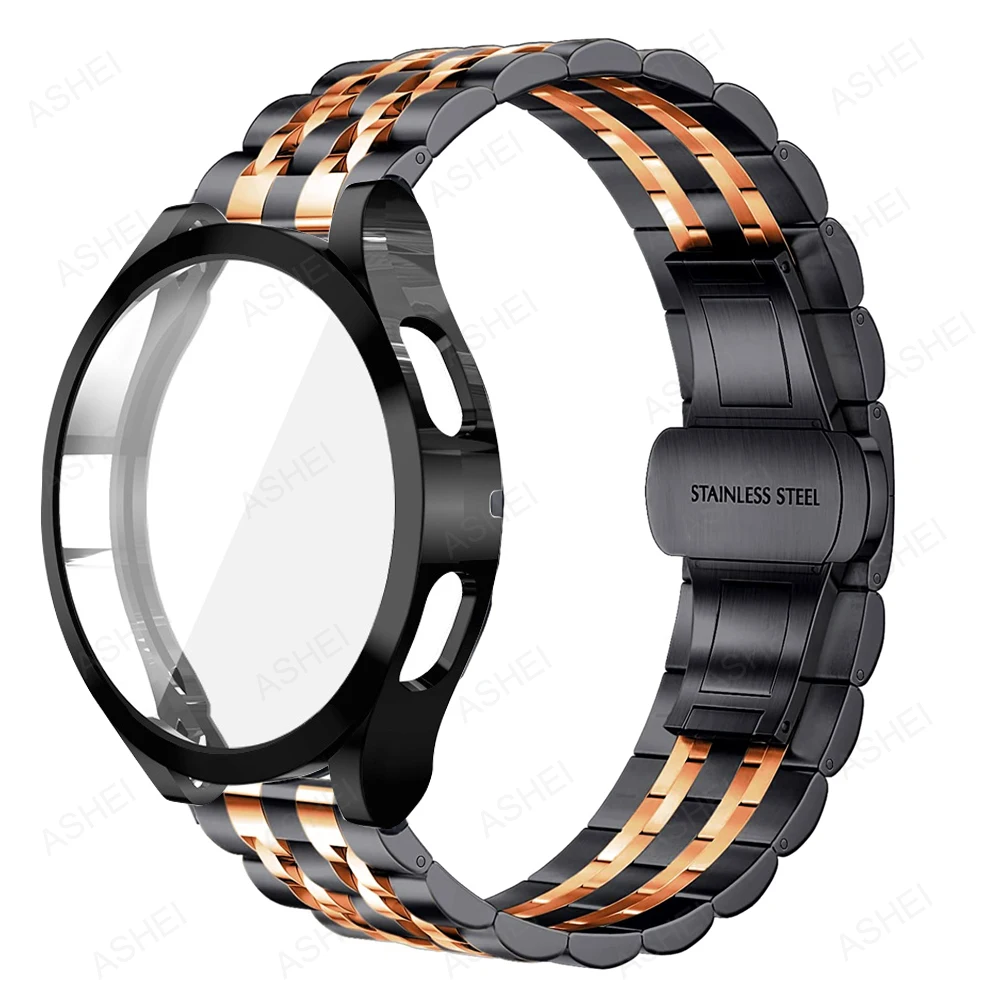 2pcs for samsung galaxy watch 7 6 5 4 44mm 40mm 4 6 classic 47mm 43mm band + TPU case galaxy watch 5 pro 45mm strap Steel band