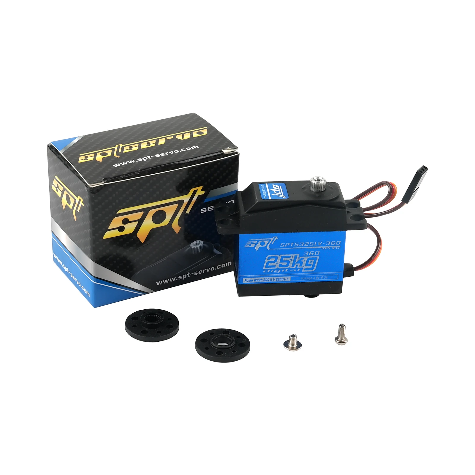 SPT5325LV 360 Degree Continuous Rotation 25KG Digital Metal Gear Double Axis Servo 4.8-6V for Arduino RC Robot DIY Model Parts