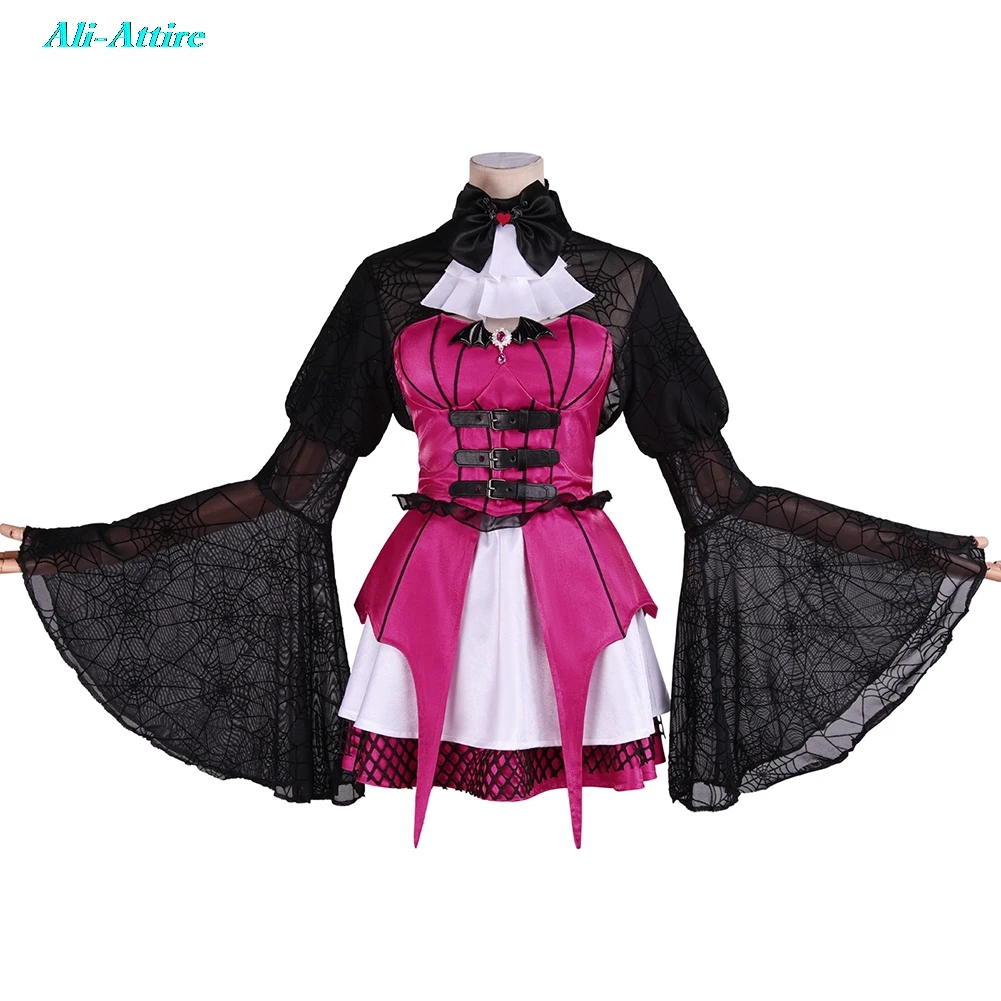 

Cartoon Monster Cosplay Draculaura Top Skirt Cloth Women Halloween Female Outfits Suit Party Disguise Roleplay Costume Carnival