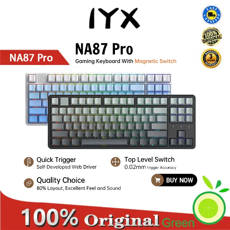 Irok Na87 Pro Rapid Trigg 8000HZ SoCD/RS mechanical keyboard with magnetic switch for Varolent 87 key gaming keyboard