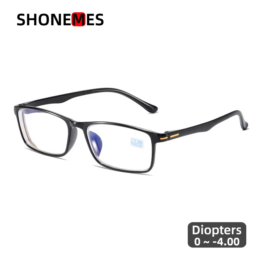 Shonemes Rectangle Myopia Glasses TR90 Nearsighted Eyeglasses Men Women Myopic Eyewear Diopters -0.50 1 1.5 2 2.5 3 4