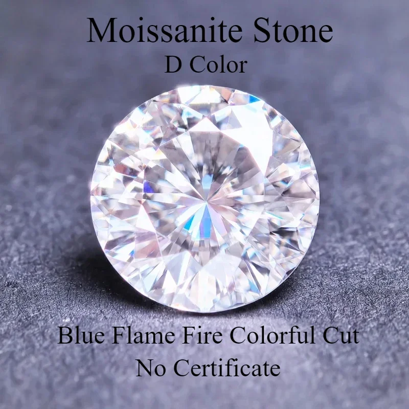 

Moissanite Stone Blue Flame Fire Colorful Cut D Color Lab Grown Charm Diamond for DIY Jewelry Making Materials GRA Certificate