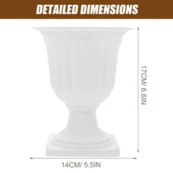 Recipientes plásticos Flowerpot, pedestal em pé, vasos criativos brancos plantador, estilo romano, casamento