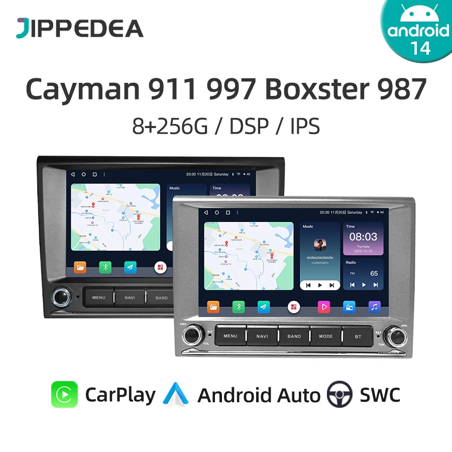 Android 14 Car Multimedia Player CarPlay GPS Navigation WiFi Stereo Car Radio For Porsche Cayman 911 987 Boxster 997 Head Unit