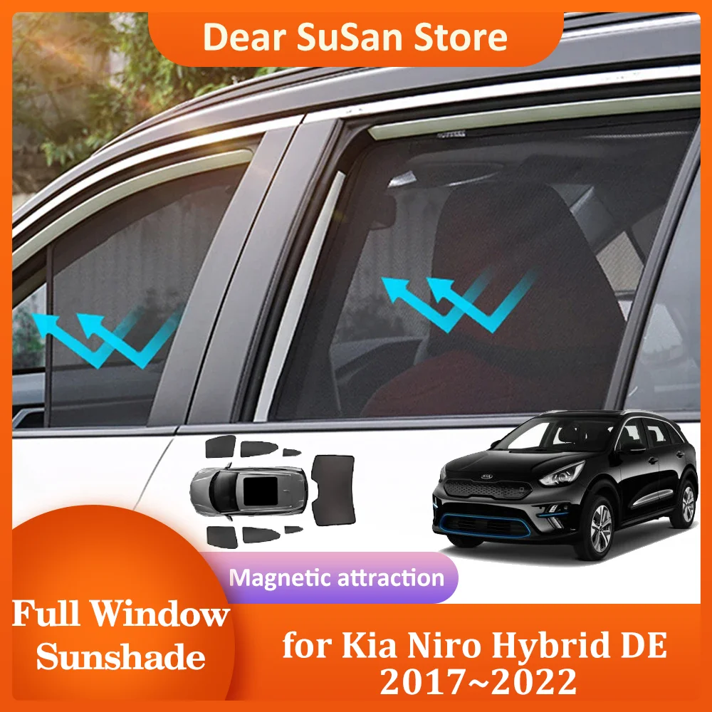

Car Magnetic Sunshade for Kia Niro Hybrid DE 2017~2022 2018 Windshield Curtain Side Roof Window Sunroof Pad Cover Accessories