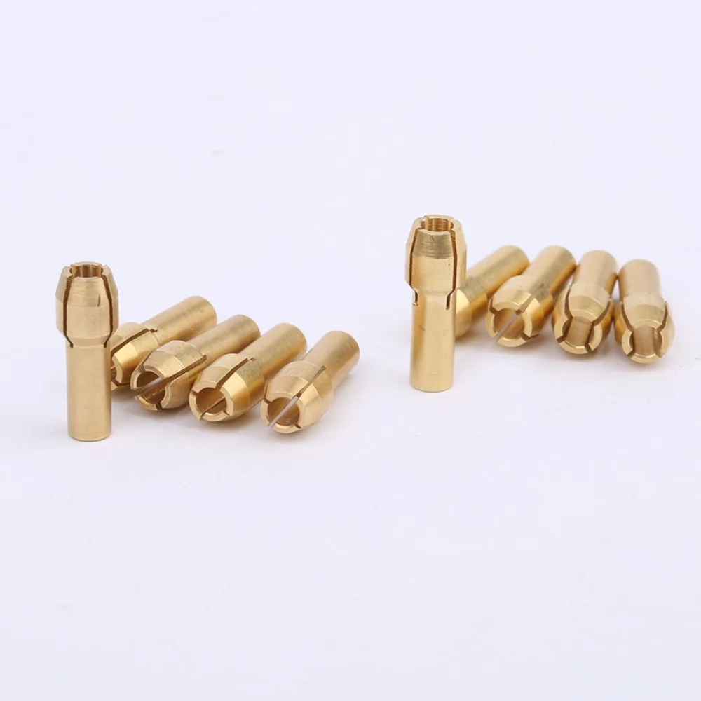 DRELD 10Pcs 3.2mm Mini Drill Chucks Adapter for Dremel Mini Drill Chucks Adapter Brass Collect For Rotary Power Tool Accessories