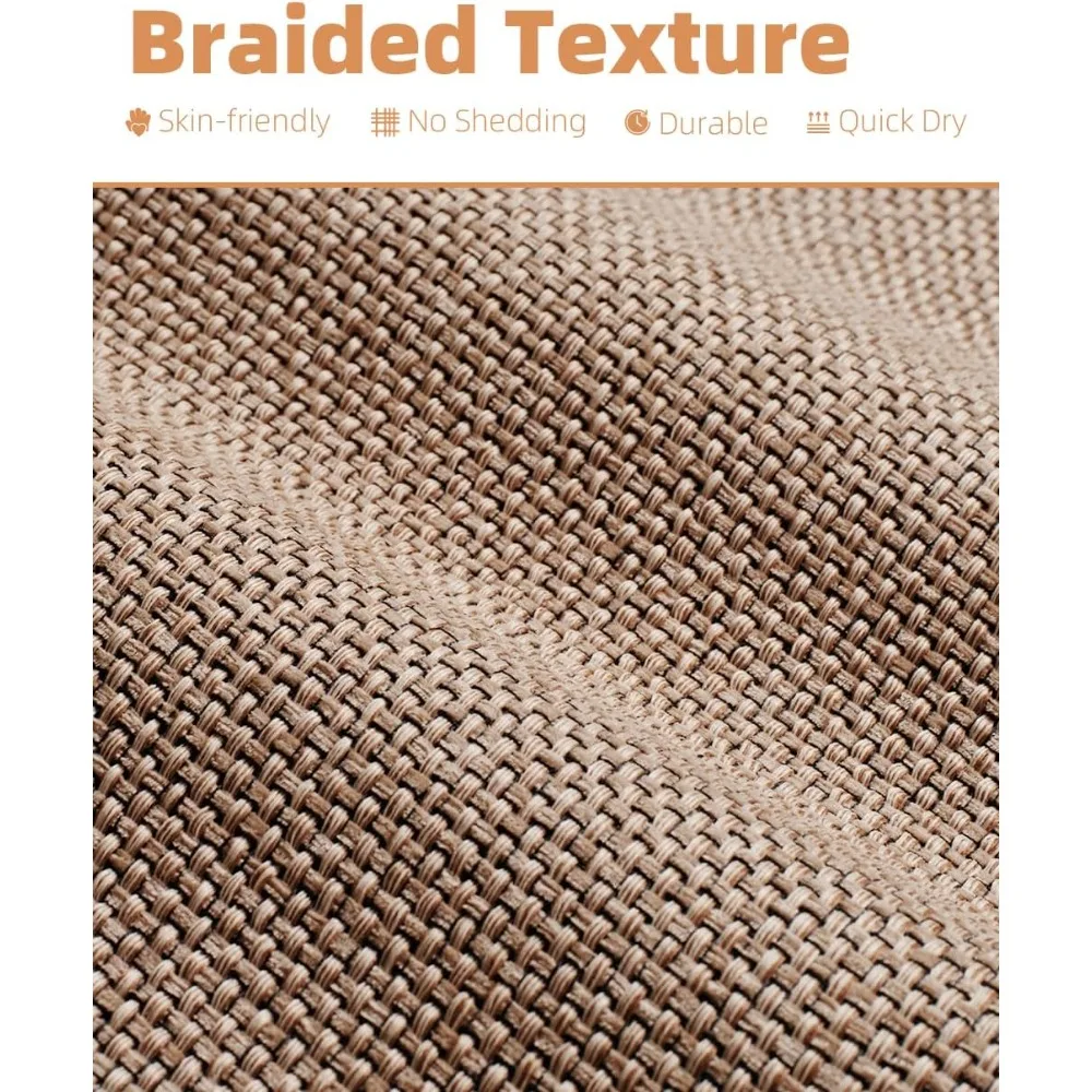 Non-Slip Absorbent Bath Mat, Thin Braided Rug for Under Door, Quick Dry Machine Washable, Beige 24x47 Inch