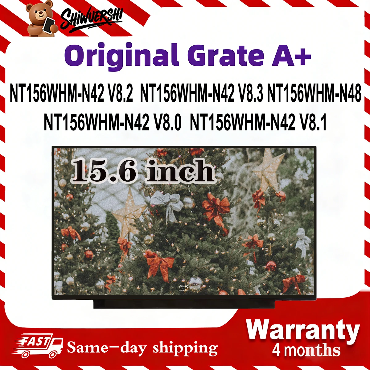 

15.6" Slim Laptop Lcd Monitor Panel NT156WHM N42 V8.0 NT156WHM N42 V8.1 NT156WHM N42 V8.2 NT156WHM N42 V8.3 NT156WHM N48