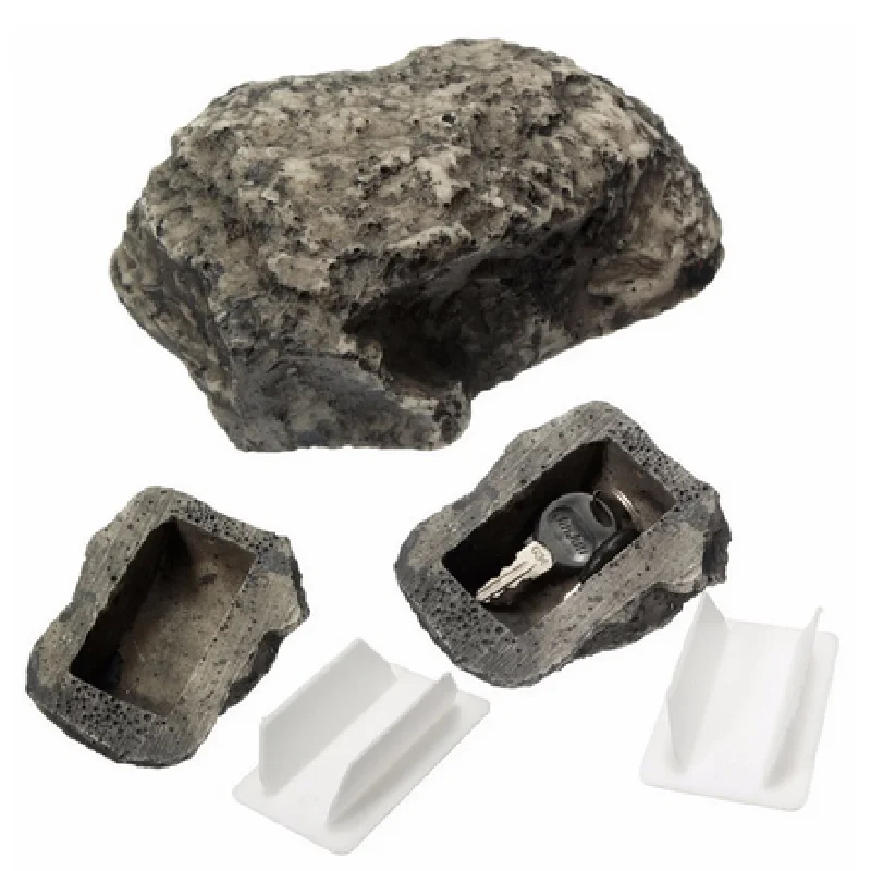 في الهواء الطلق صندوق مفاتيح الحديقة الاحتياطية ، الصخور الخفية ، إخفاء في الأمن الحجر ، التخزين الآمن ، يختبئ الحاويات ، صندوق الأمان الصغير