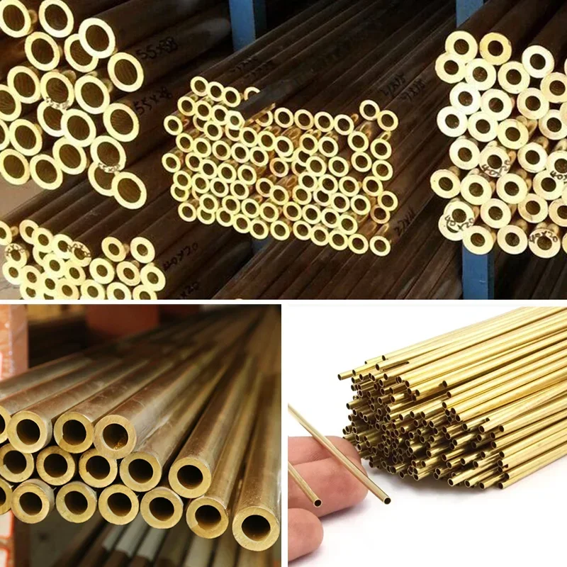 Tubo de tubulação de bronze fino redondo reto oco, diâmetro exterior 8, 8.5mm, 300, 500mm, OD 8mm, 3 PCes-5 PCes