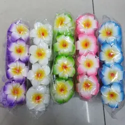 30 Uds 5/6/7/8/9cm PE espuma Plumeria flores DIY corona Artificial tocado Frangipani huevos cabezas de flores decoración de boda hawaiana