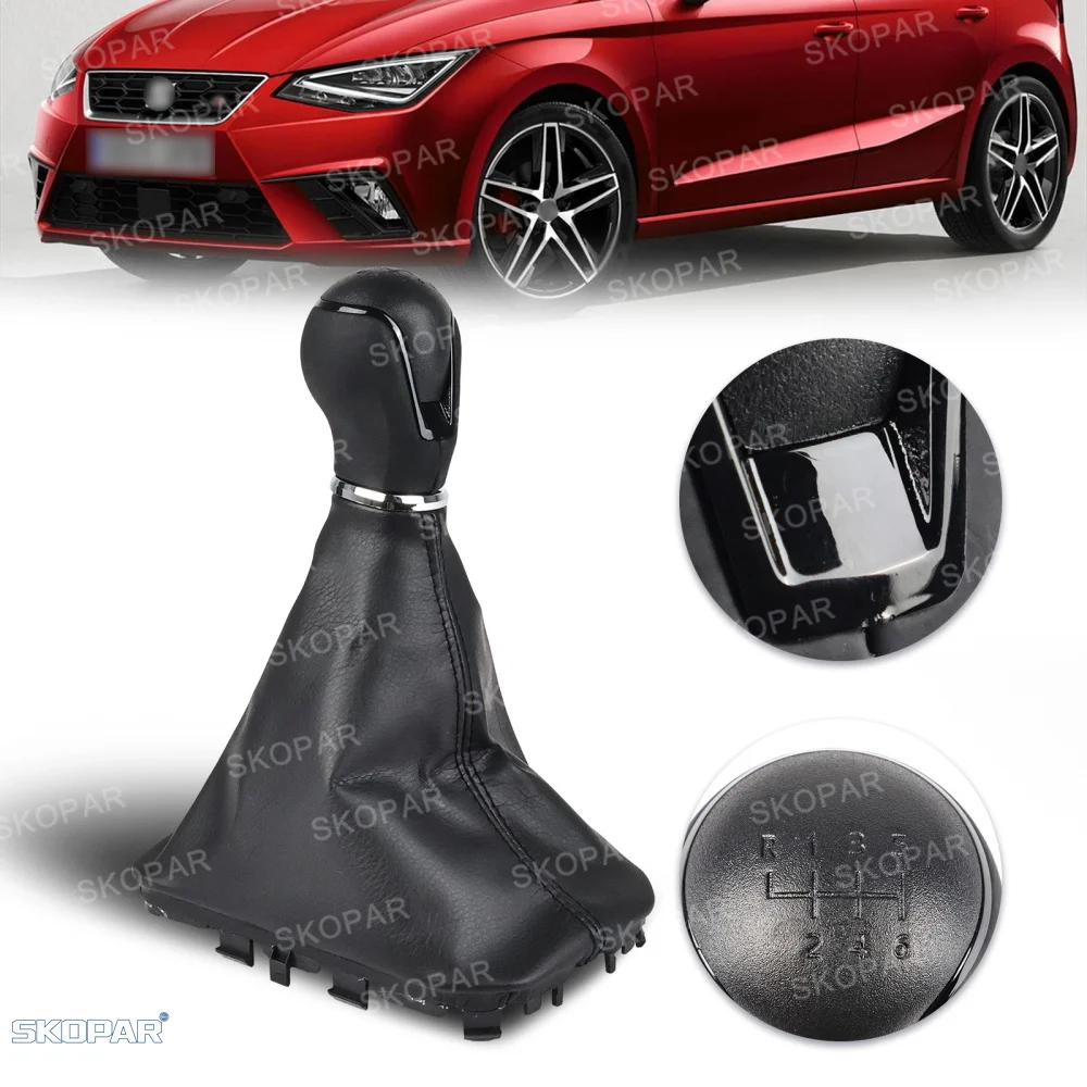 Pour Seat Ibiza 2018 2019 2020 2021 2022 2023 2024 Arona 2018 2019 2020 2021, pommeau de levier de vitesses 6 vitesses noir, 6F0711113Q