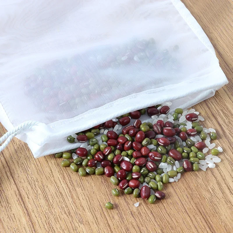 150/75/48/25 micron Nut Milk Bags Reusable Mesh Filter Net Coffee Fruit Juice Wine Food Grade Nylon Filter Bag Kitchen Filters