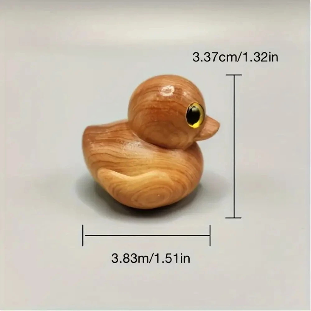 1pc cute wooden cartoon duck ornaments, desktop home decoration technology, cypress carving handle pieces cute adorable