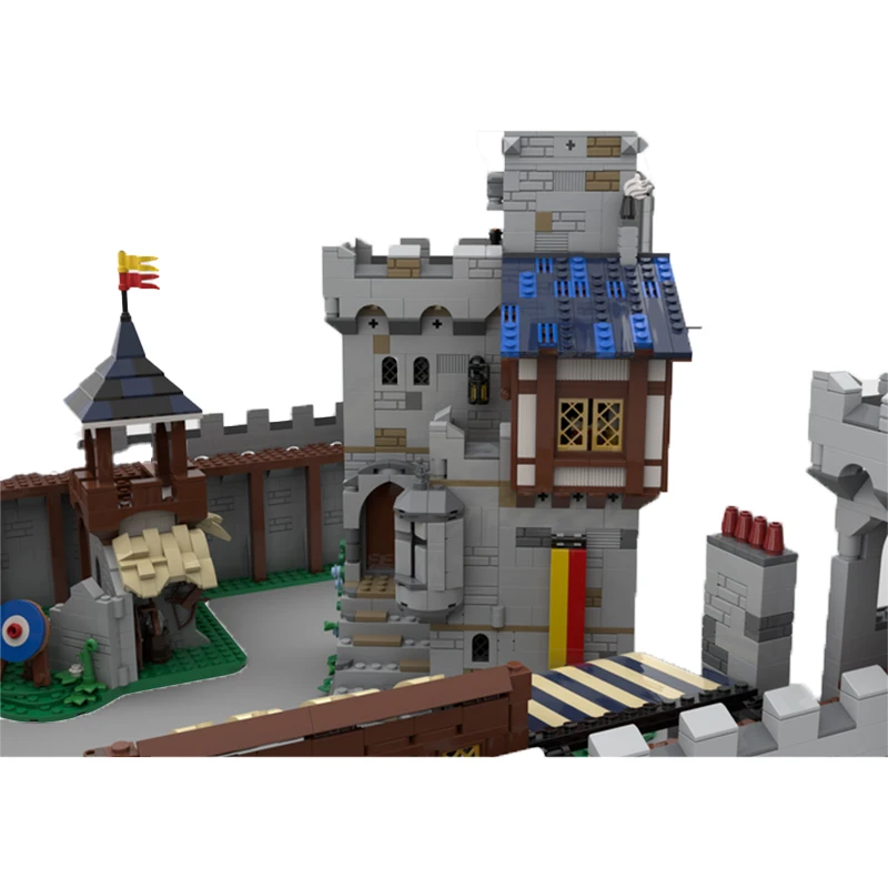 Bloques de construcción MOC de la serie Medieval Street View, castillo Modular grande, modelo de arquitectura, ladrillos técnicos, juguetes de ensamblaje, regalo de Navidad
