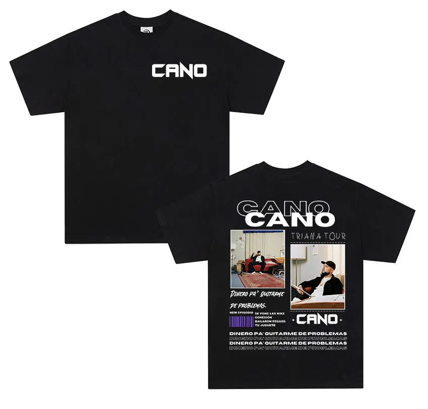 Rapper Cano Triana Tour 2025 Graphic T shirt Men's Hip Hop punk Short sleeve T-shirt Oversized Unisex cotton T Shirts streetwear image 3